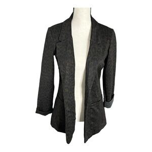 Christian Siriano Black Brown Muted Animal Print Jacket‎ Small Open Front